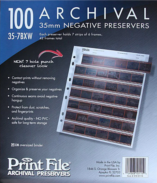 Print File 35mm negative sleeves - 100 Pack